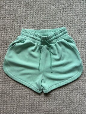 Varley Mint Green High-Waist Lounge Shorts